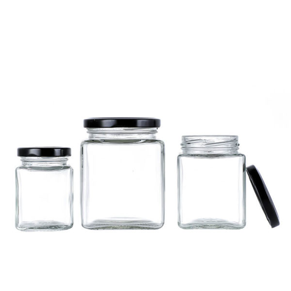 Wholesale China Square Shape Glass Honey Jar