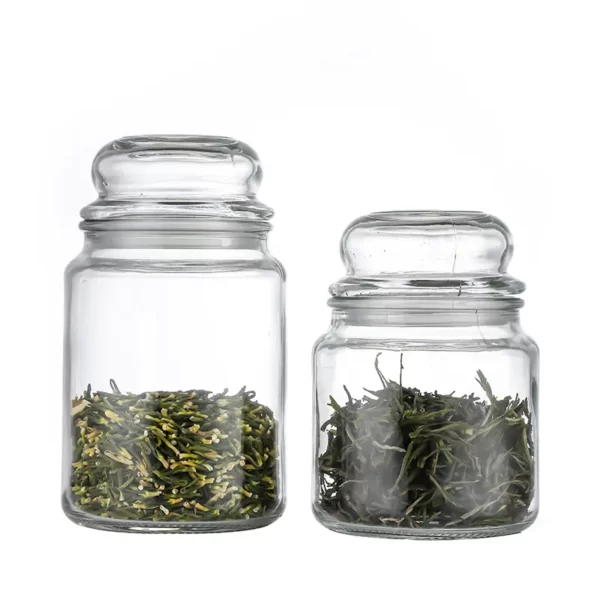 Round shape 500ml 750ml Hemp Glass Jar