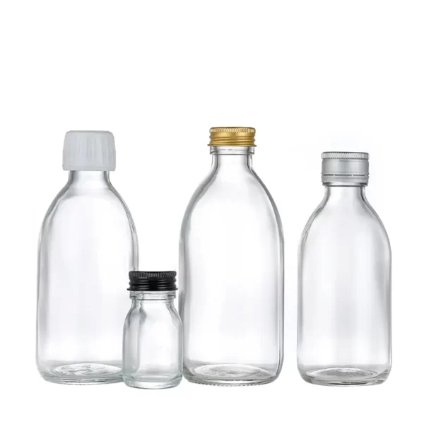 wholesale clear color syrup glass bottle with metal cap - Image 2