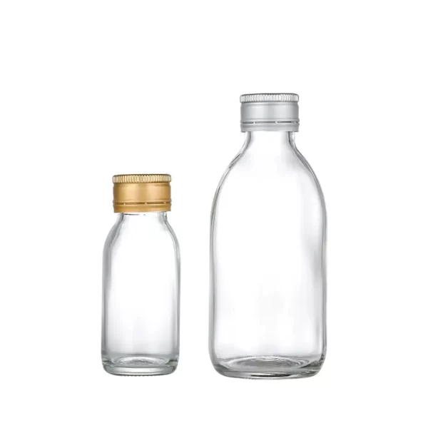 wholesale clear color syrup glass bottle with metal cap - Image 3