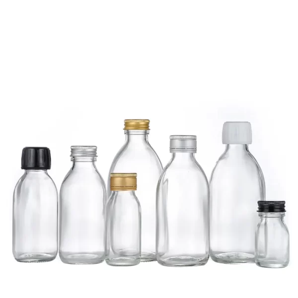 wholesale clear color syrup glass bottle with metal cap - Image 4