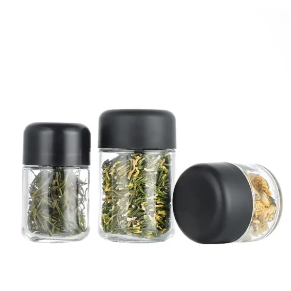 wholesale child resistant cap clear hemp glass jar - Image 4