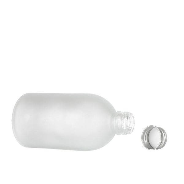 Empty Small Mouth Clear Frosted Bottles Boston Round Beverage Juice Bottle - Image 4