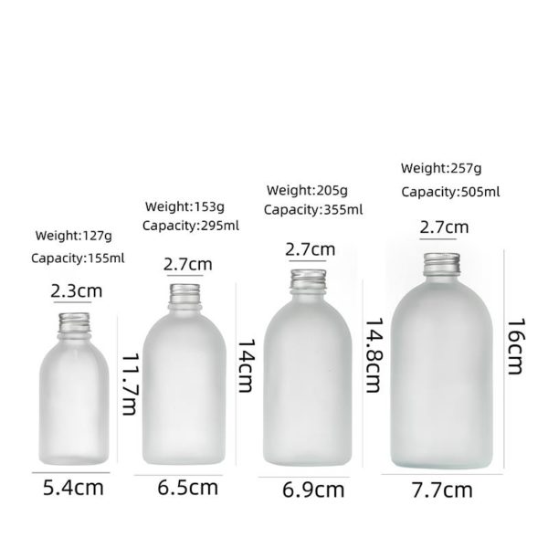 Empty Small Mouth Clear Frosted Bottles Boston Round Beverage Juice Bottle - Image 5