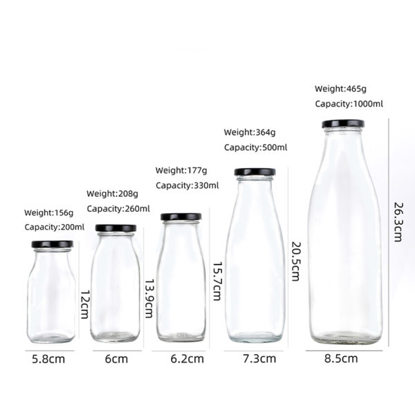 Factory wholesale round shape cold pressed juice glass bottles - Image 6
