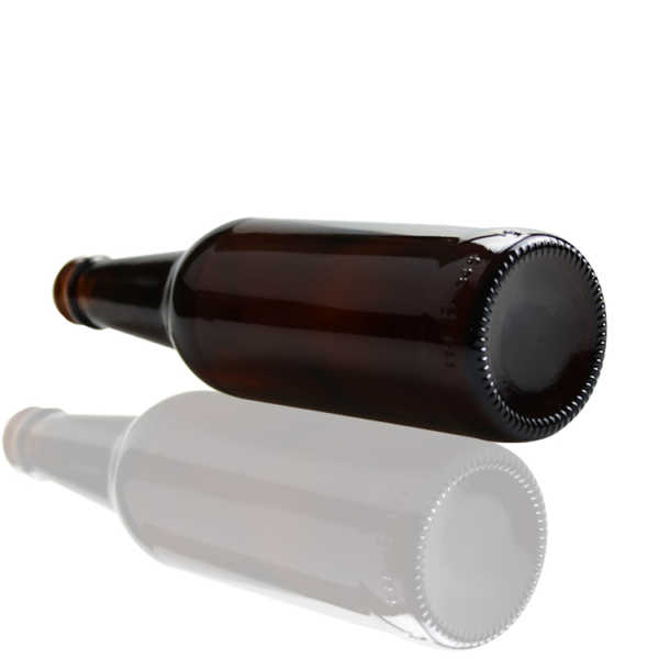 Empty glass blue amber clear 350ml beer bottle with cap - Image 2