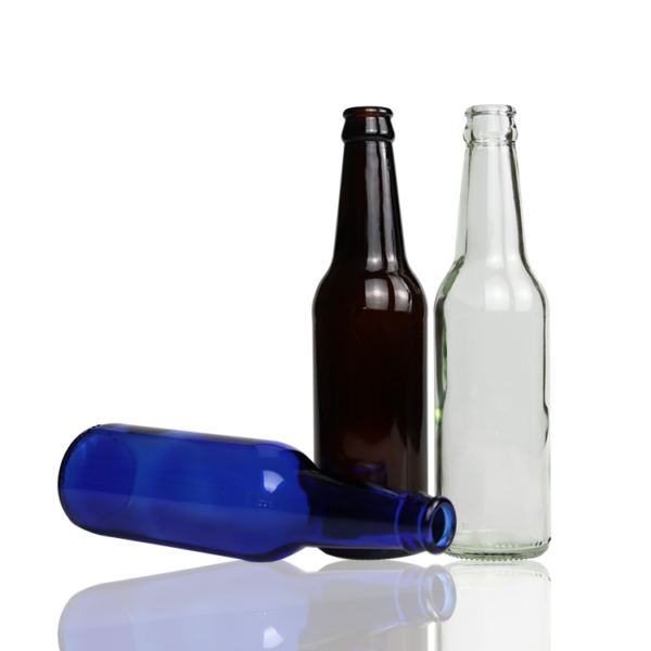 Empty glass blue amber clear 350ml beer bottle with cap - Image 3