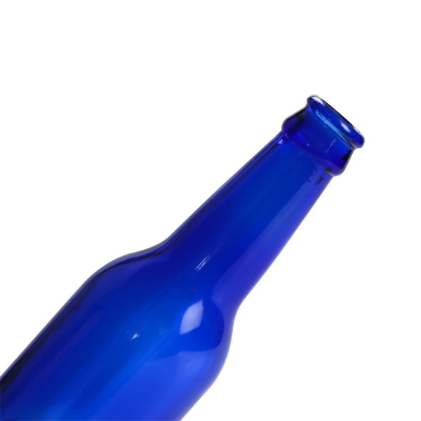Empty glass blue amber clear 350ml beer bottle with cap - Image 4