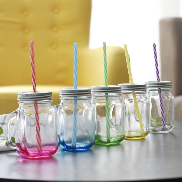 Wholesale Gradient glass bottle mason jars with handle - Image 3