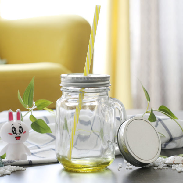 Wholesale Gradient glass bottle mason jars with handle - Image 4