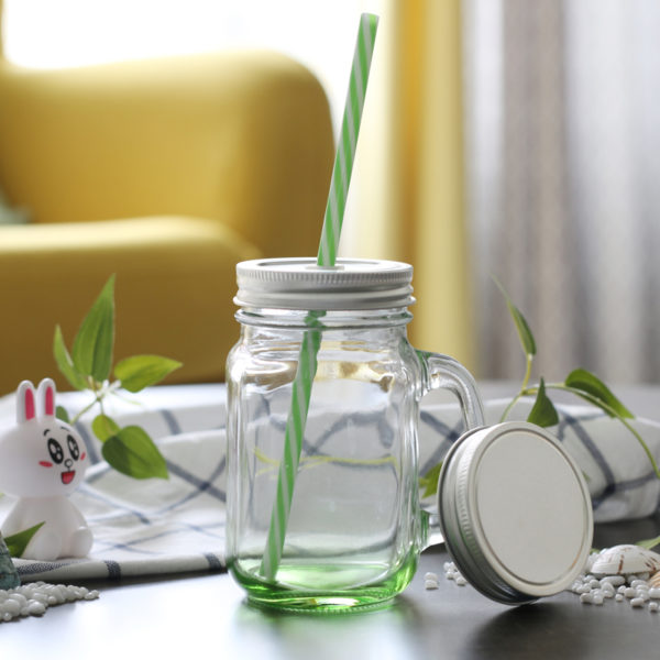 Wholesale Gradient glass bottle mason jars with handle - Image 5