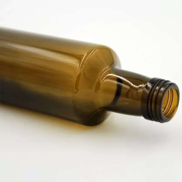 Amber round shape olive oil glass bottles wholesale - Image 3