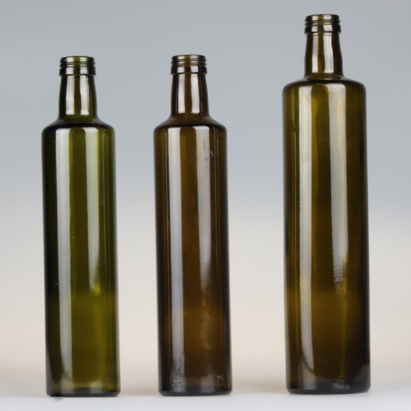 Amber round shape olive oil glass bottles wholesale